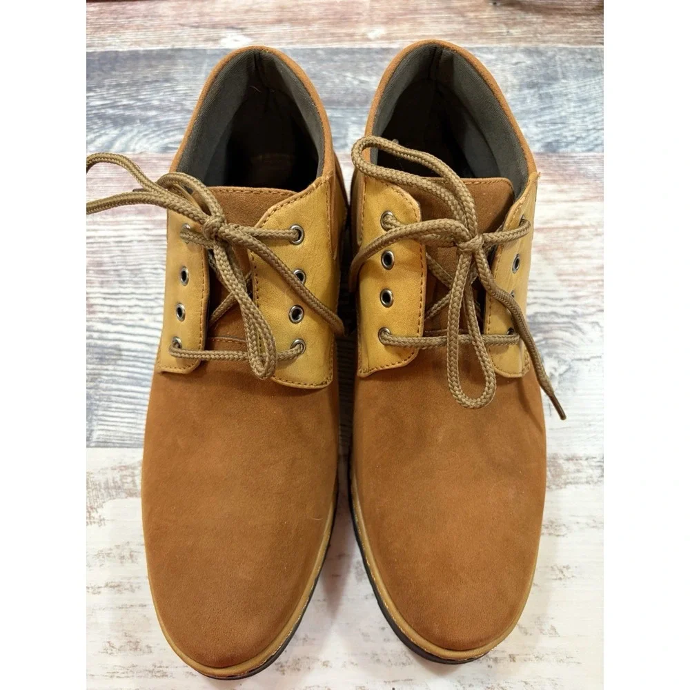 TAYNO Men's Winter Boots LAN Tan Lace Up Ankle Boots Size 6